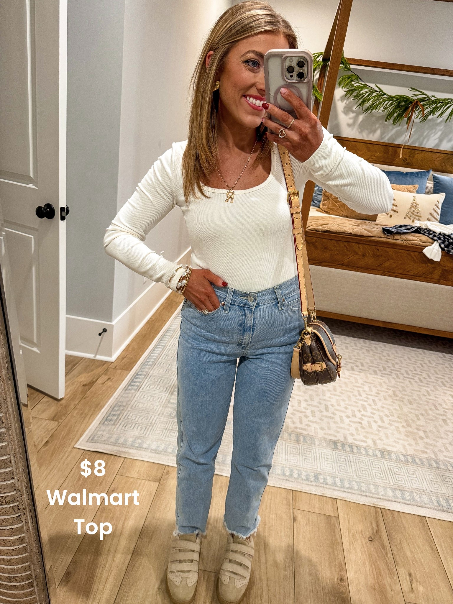 This $8 Walmart ribbed top has officially become a go-to in my closet 🤍
The perfect everyday basic that looks elevated, layers beautifully, and goes with everything. This long sleeve ribbed top is soft, flattering, and easy to dress up or down—whether you’re running errands, heading to school drop-off, or styling it with your favorite jeans for a casual chic look.

I love that it’s lightweight but not see-through, fits true to size, and works year-round. Pair it with denim, sneakers, and a crossbody for an effortless everyday outfit—or layer it under jackets and cardigans all season long. Affordable Walmart basics like this are the foundation of my wardrobe!

🛒 Linked in LTK

#WalmartFashion #WalmartFinds #WalmartStyle #AffordableFashion #EverydayOutfit #CapsuleWardrobe #WardrobeBasics #NeutralOutfit #CasualStyle #MomStyle #BudgetFriendlyFashion #WalmartOutfit #LTKFinds