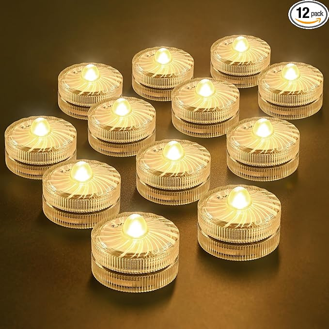 HL Submersible LED Light,Warm White Small LED Light,100 Hours Waterproof Flameless Led Lights Bat... | Amazon (US)