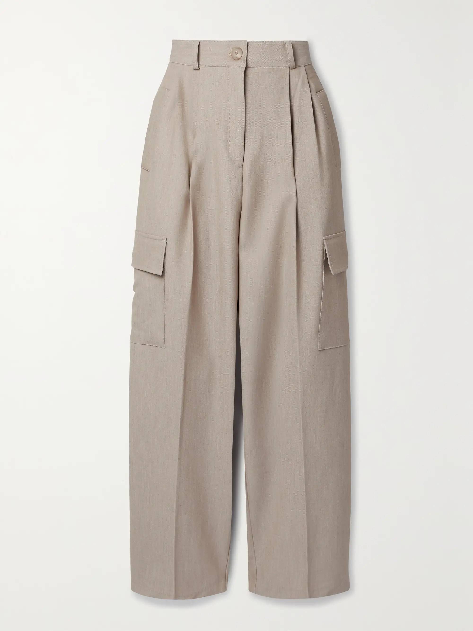 Maesa pleated woven wide-leg cargo pants | NET-A-PORTER (UK & EU)