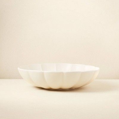 101oz Stoneware Scalloped Serving Bowl Cream - Opalhouse&#8482; designed with Jungalow&#8482; | Target
