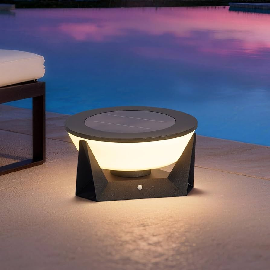 11.02" Corner Floor Lamp, IP54 Outdoor Solar Lanterns Waterproof, 3000K Dimmable Solar Powered Ou... | Amazon (US)