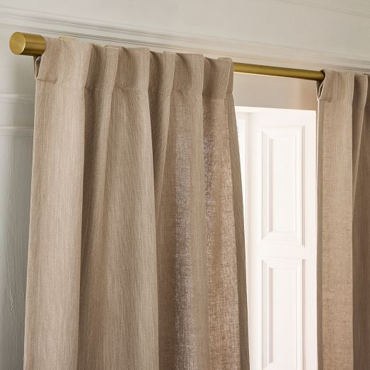 Cortlandt Linen Blend Basketweave Curtain | West Elm (US)