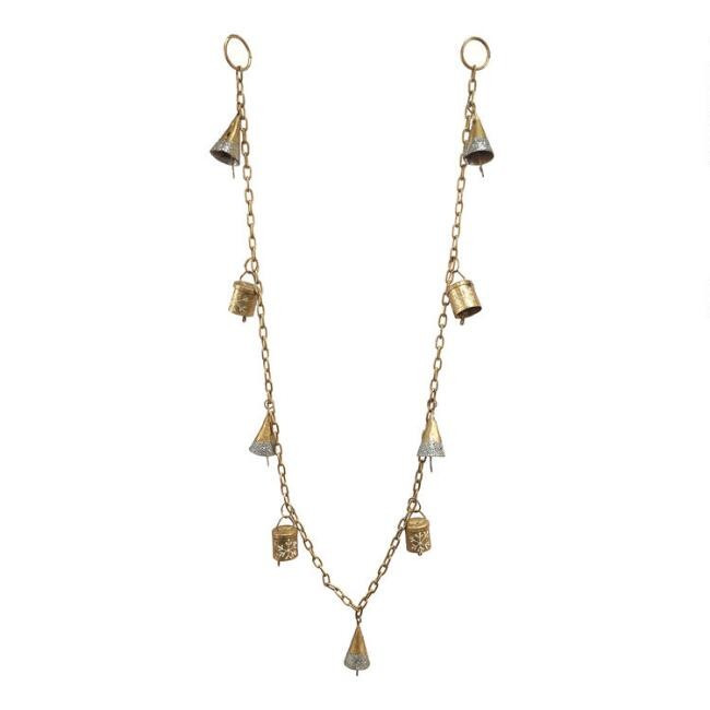 Rustic Gold Metal Bell Garland | World Market