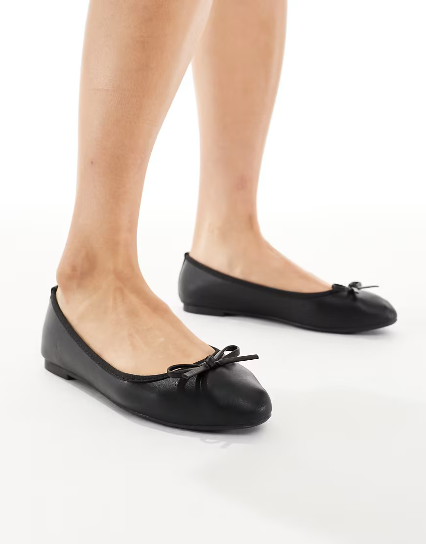 New Look faux leather ballet flat in black | ASOS (Global)