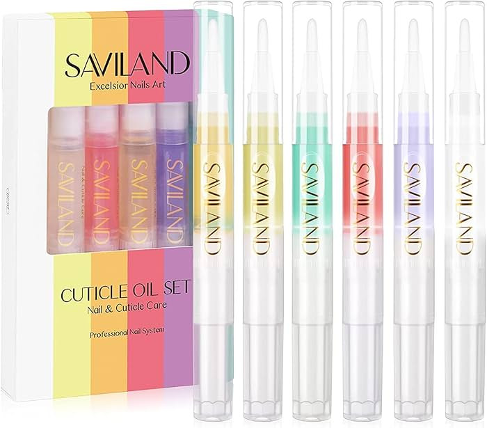 SAVILAND Natural Cuticle Oil Pen: 6PCS Revitalizing Cuticle Oil for Nails with Vitamin E Repaired... | Amazon (US)