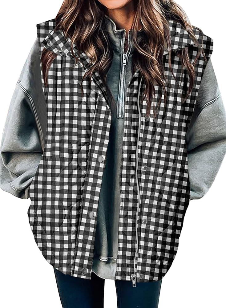 EVALESS Cropped Puffer Vest Women Lightweight Quilted Stand Collar Sleeveless Jackets Fall Winter... | Amazon (US)