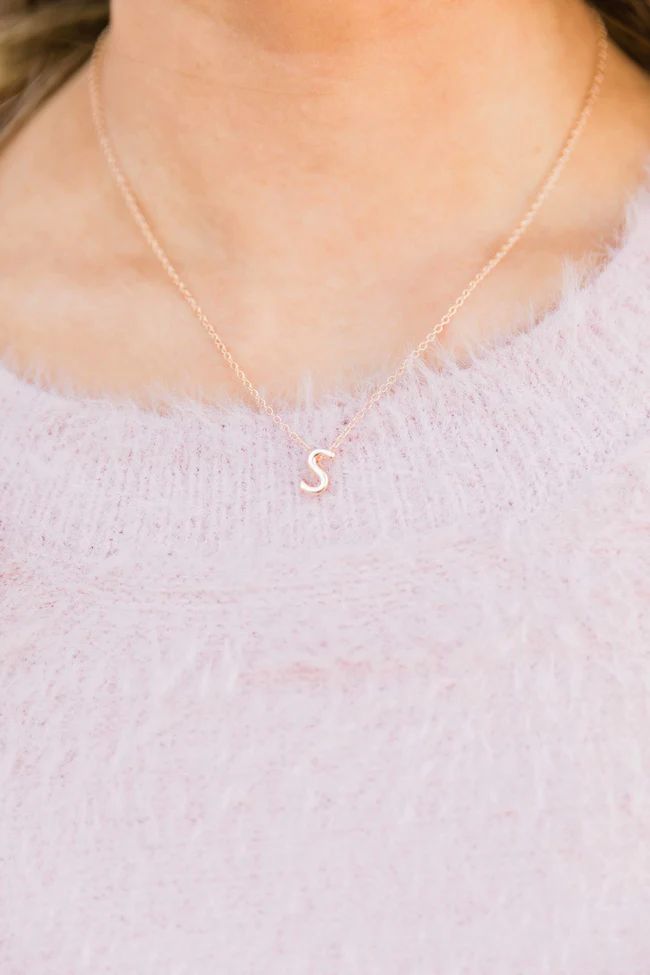 Beautiful Words Gold Initial Necklace | Pink Lily