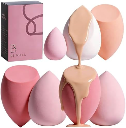 Makeup Sponge Set BS-MALL with Storage Case 7 Pcs for Liquid, Cream, and Powder,SAVE Foundation w... | Amazon (US)