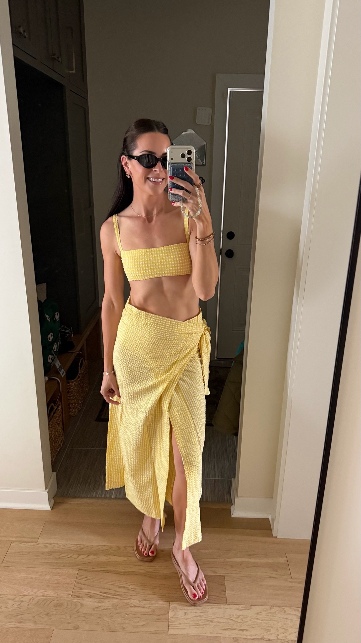 Wearing my true size S in the top, high waisted bottoms and pareo!

#LTKSwim #LTKSeasonal