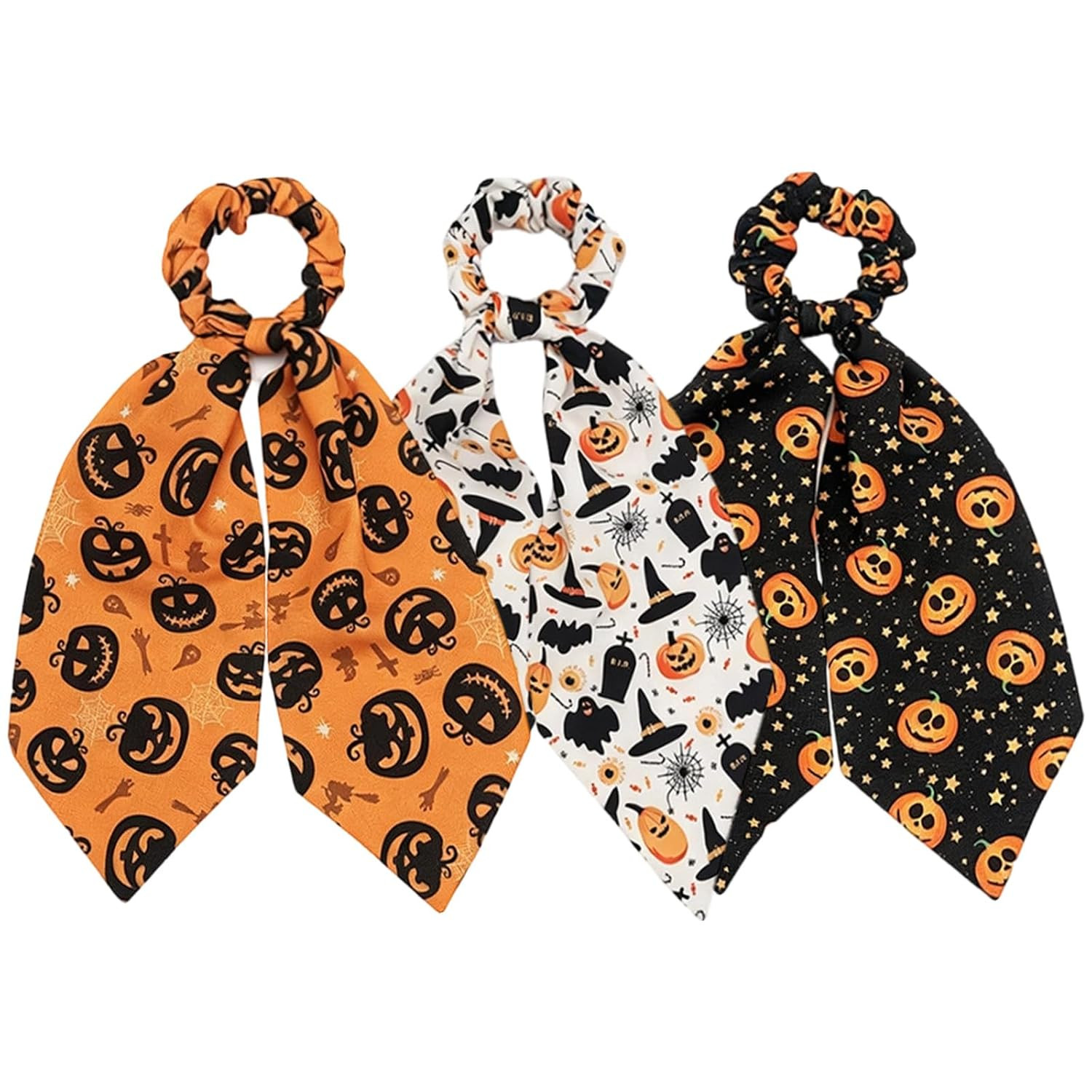 Halloween Hair Ties Elastic Pumpkin Ghost Hair Scrunchies Accessories | Amazon (US)
