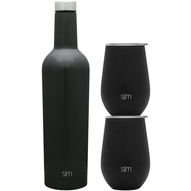 Simple Modern Spirit Wine Bundle - 2 12oz Wine Tumbler Glasses with Lids & 1 Wine Bottle - Vacuum... | Walmart (US)