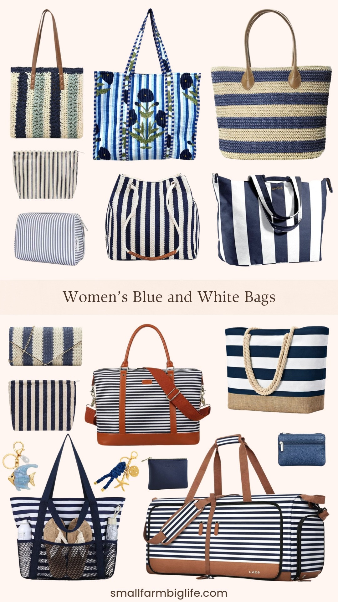 Blue and white stripes just scream summer to me 🤍💙

From striped straw totes and canvas beach bags to travel weekender duffles, makeup pouches, and cute coastal bag charms, these finds are perfect for vacation season. Whether you’re headed to the beach, pool, or packing for a weekend trip, these blue and white striped bags are practical, lightweight, and so easy to style 🌊✨ 

 #LTKootd #LTKOver40 #LTKTravel