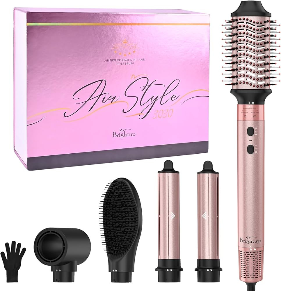 Brightup Air Styler, Hair Dryer Brush with 110000 RPM High-Speed Negative Ionic Blow Dryer, Auto ... | Amazon (US)
