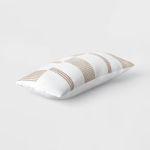Oversize Woven Outdoor Lumbar Beige/White - Threshold™ designed with Studio McGee | Target