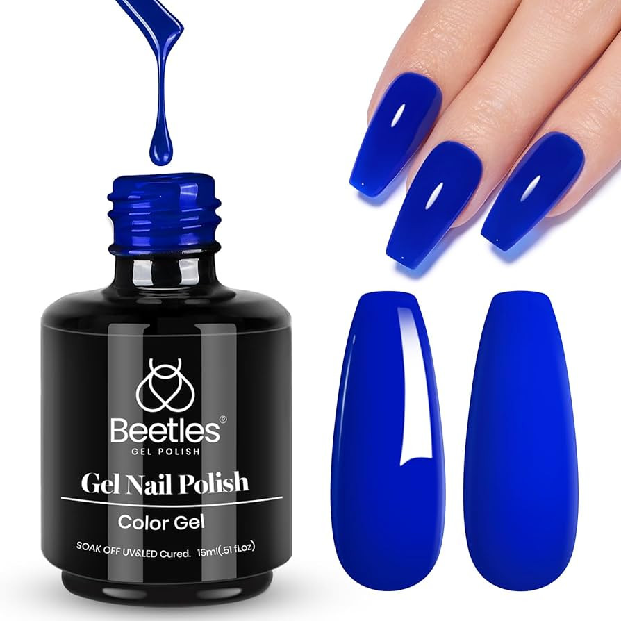 Beetles Gel Nail Polish Paulina Lapis Blue Color Translucent Soak Off Uv LED Nail Lamp Gel Polish... | Amazon (US)