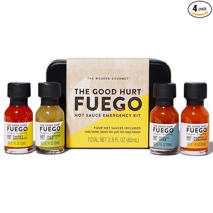 Thoughtfully Gifts, The Good Hurt Fuego: Emergency Kit Hot Sauce Gift Set, Flavors Include Smoky ... | Amazon (US)