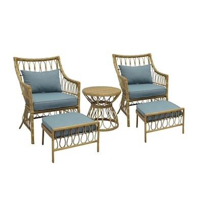 Style Selections 5-Piece Woven Patio Conversation Set with Cushions Lowes.com | Lowe's