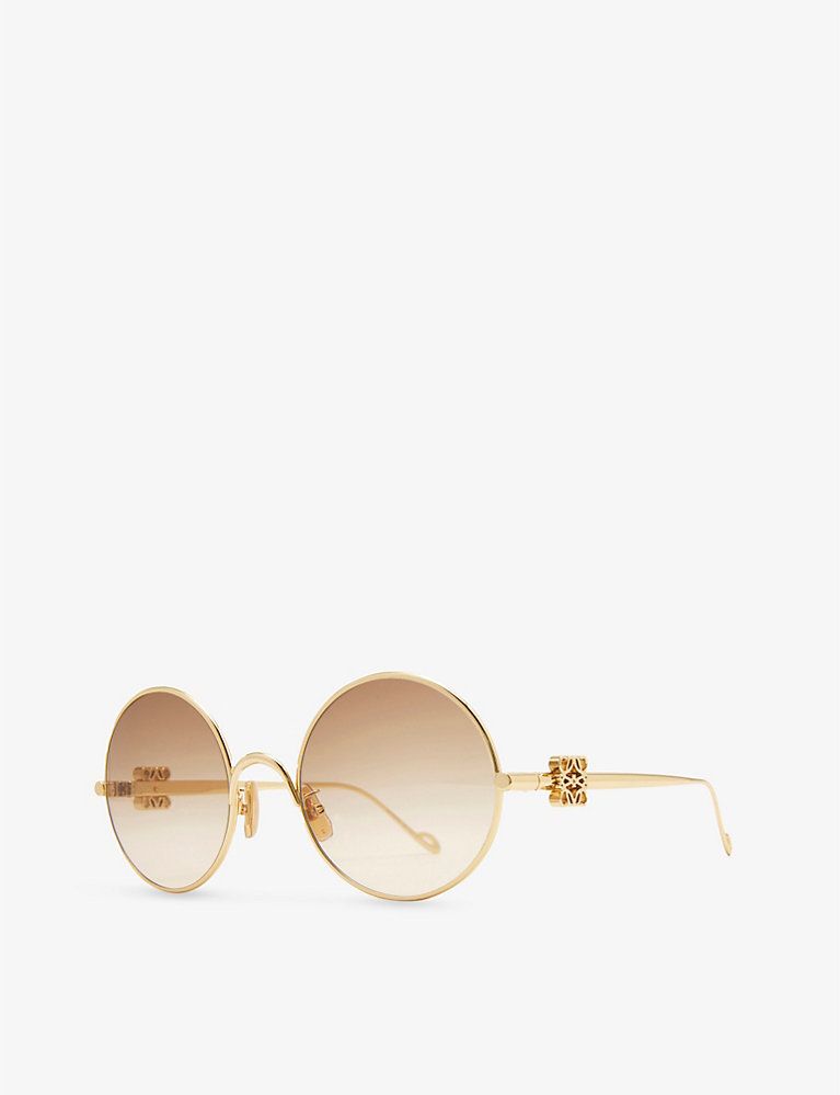 Anagram brand-plaque stainless-steel sunglasses | Selfridges