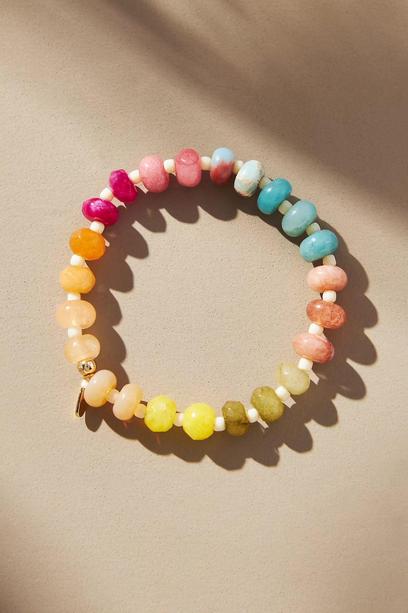 Multi-Color Semi-Precious Beaded Stretch Bracelet | Anthropologie (US)