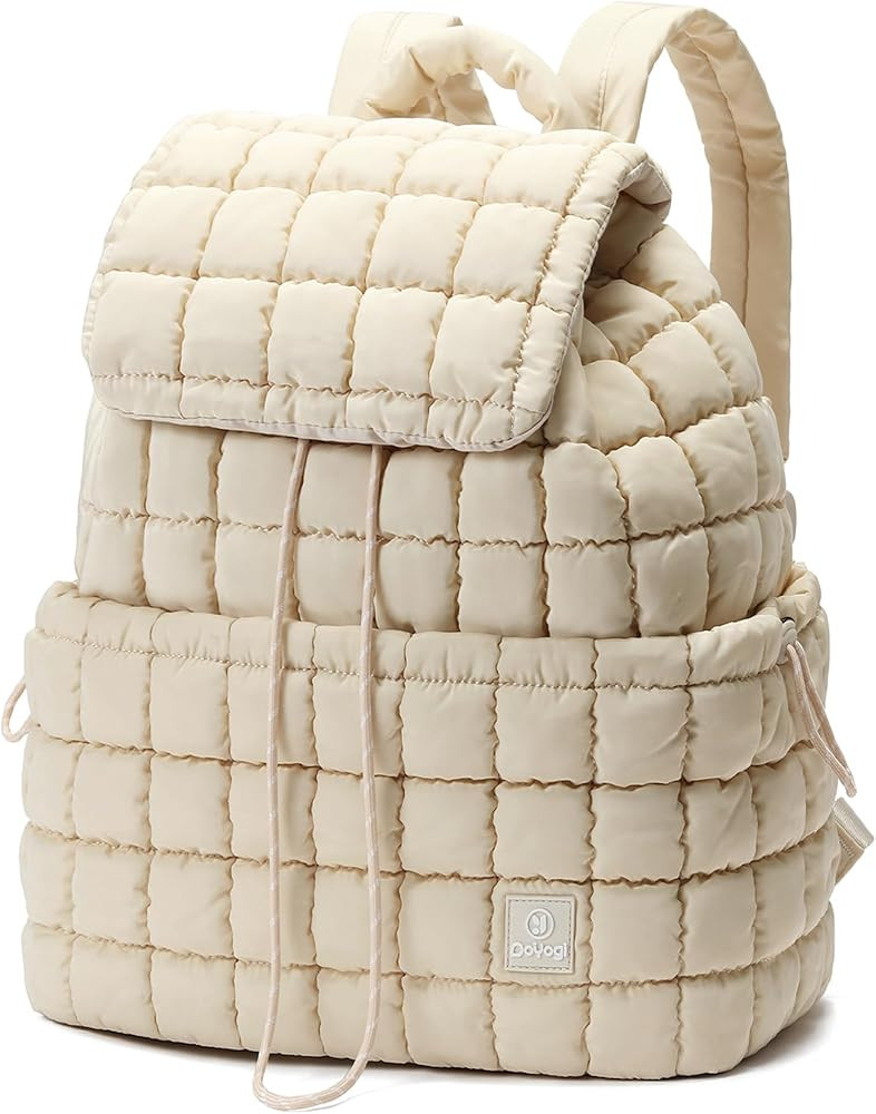 Quilted Backpack for Women, Lightweight Travel Gym Bag, Hiker Pack Drawstring Padding Backpacks, ... | Amazon (US)