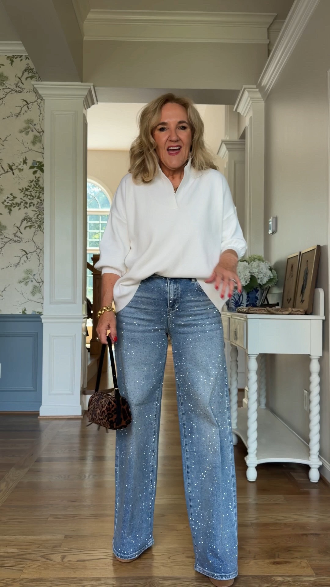 15% off one order at Avara with code NANETTE15 
I wear a size medium in all the tops a size 29 in the jeans with the exception of the rhinestone jeans I did size down to 28. (I’m wearing a 4” platform with them) 

#LTKOver40 #LTKPetite #LTKootd