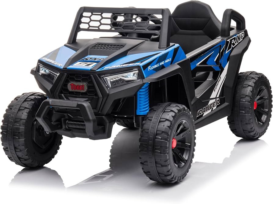 TOBBI 12V Kids Ride on Car, Electric Off-Road UTV Truck with Forward and Reverse Functions, Doubl... | Amazon (US)