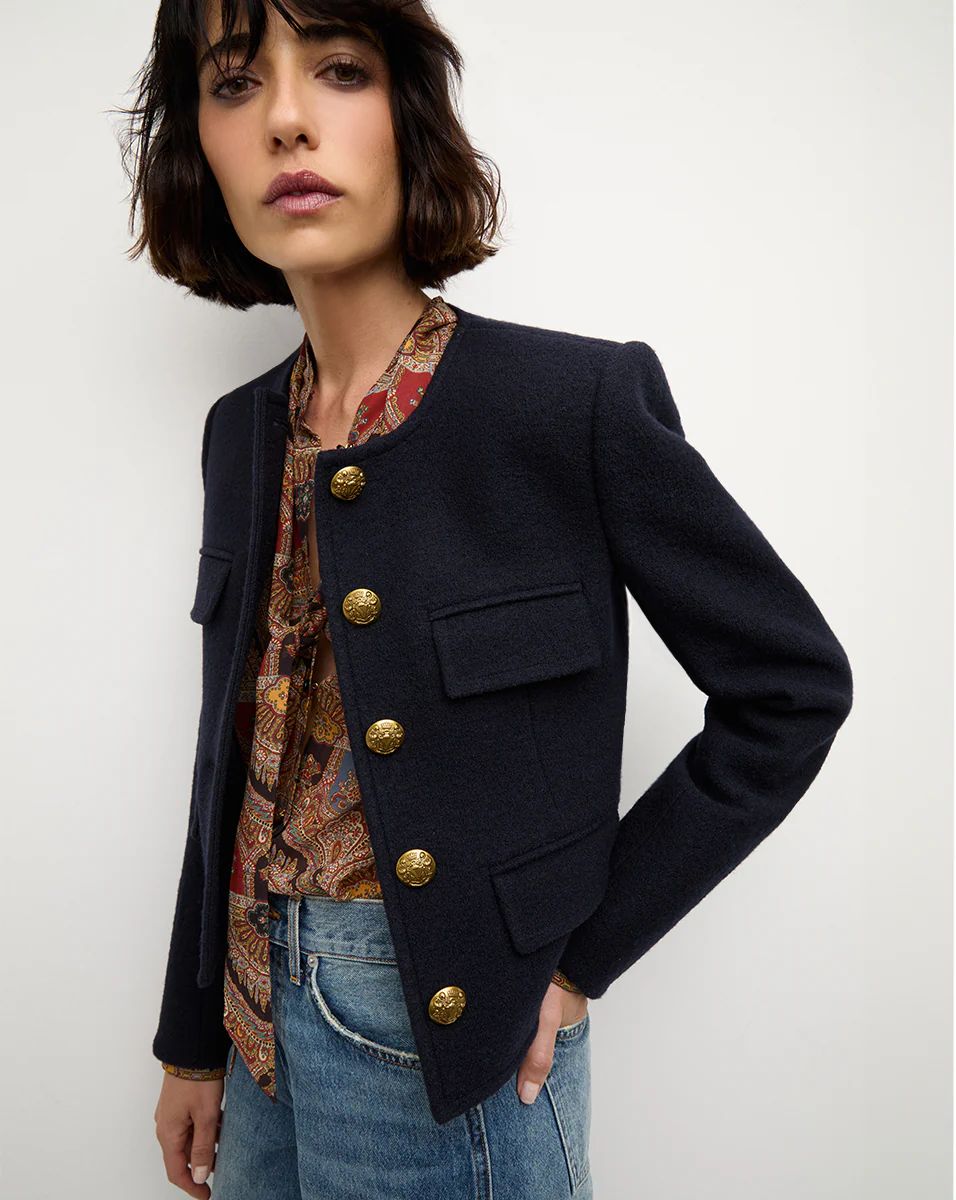 Leslie Jacket in Navy | Veronica Beard | Veronica Beard