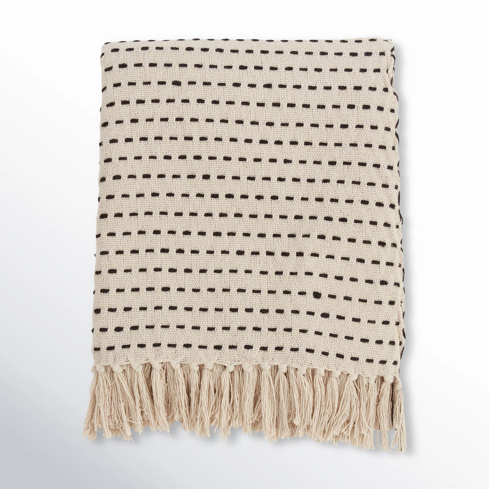 Fairdale Dashed Line Stitch Cotton Throw | Joss & Main