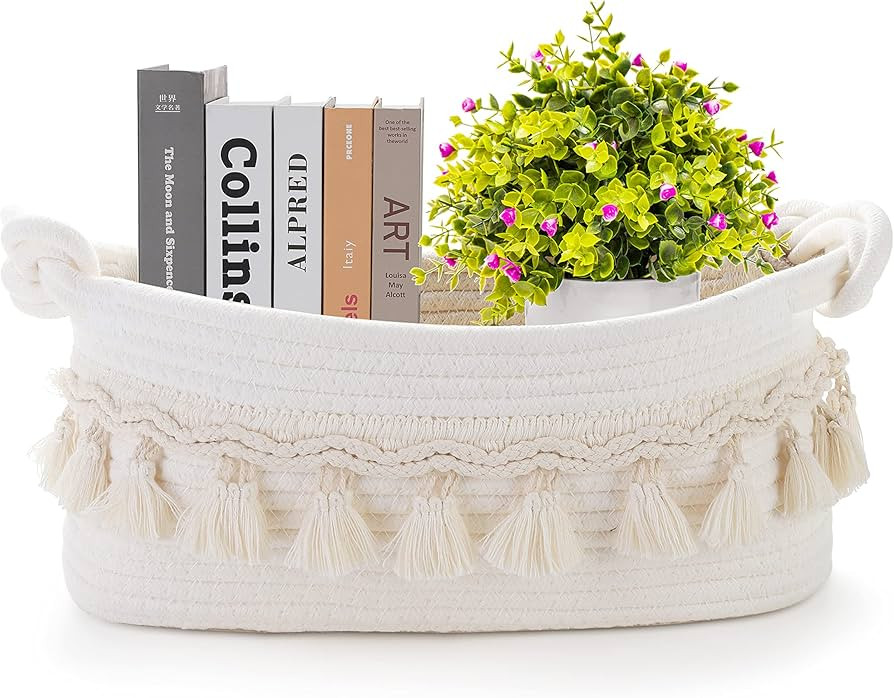Small Basket for Gifts Empty, Woven Basket for Storage Cute Toilet Paper Storage Decorative Gift ... | Amazon (US)
