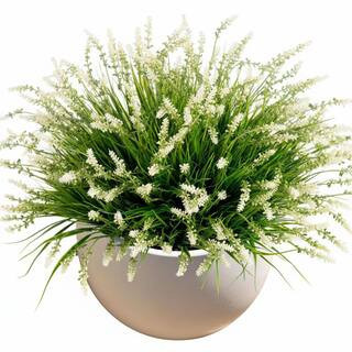 3.00 in. Green Outdoor Artificial Monkey Grass Plant 12-Pack UV Resistant No Fade Faux Shrubs for Porch Patio Garden | The Home Depot
