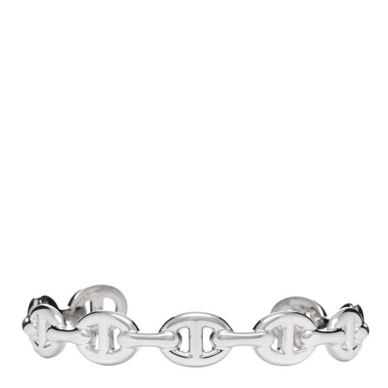 HERMES Sterling Silver MM Chaine d'Ancre Enchainee Cuff Bracelet LG | FASHIONPHILE (US)