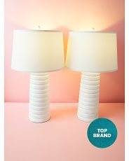 2pk 27.5in Ribbed Ceramic Table Lamps | HomeGoods