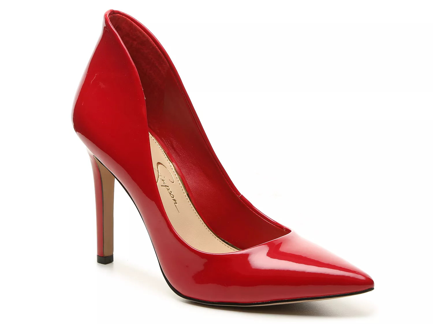 Jessica Simpson Cambredge Pump | Women's | Red Patent Faux Leather | Size 6.5 | Pumps | Stiletto | DSW