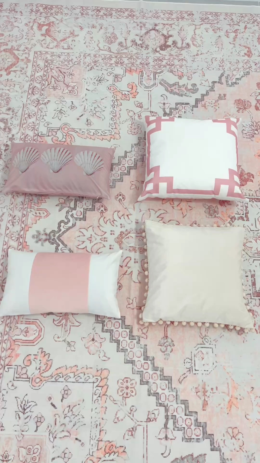 Look how pretty my new rug is. I love all the shades of pink, cream and white that I’ll be able to use with it. Here are some of the pillow cases I plan on uses.

We just got new flooring in our master bedroom and I wanted a new rug too! I purchased this rug from Amazon and it was delivered in 24 hours. That’s impressive.

It’s 10x14 and radiates a warm blush tone. The colors include soft pink, cream, white, gray, burnt rust and a little orange undetone (which presents as a blush tone.) I love it.

It’s a total steal at $199! It’s non slip and non shedding too. Highly recommend. It will brighten up your space!!

Linking all of the home accents I selected for my bedroom.

#LTKSeasonal #LTKOver40 #LTKSaleAlert #LTKstorytime #LTKvlog #LTKU #LTKHome