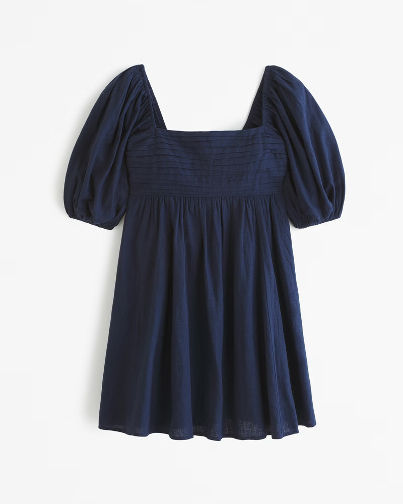 Women's Emerson Linen-Blend Puff Sleeve Mini Dress | Women's Dresses & Jumpsuits | Abercrombie.co... | Abercrombie & Fitch (US)