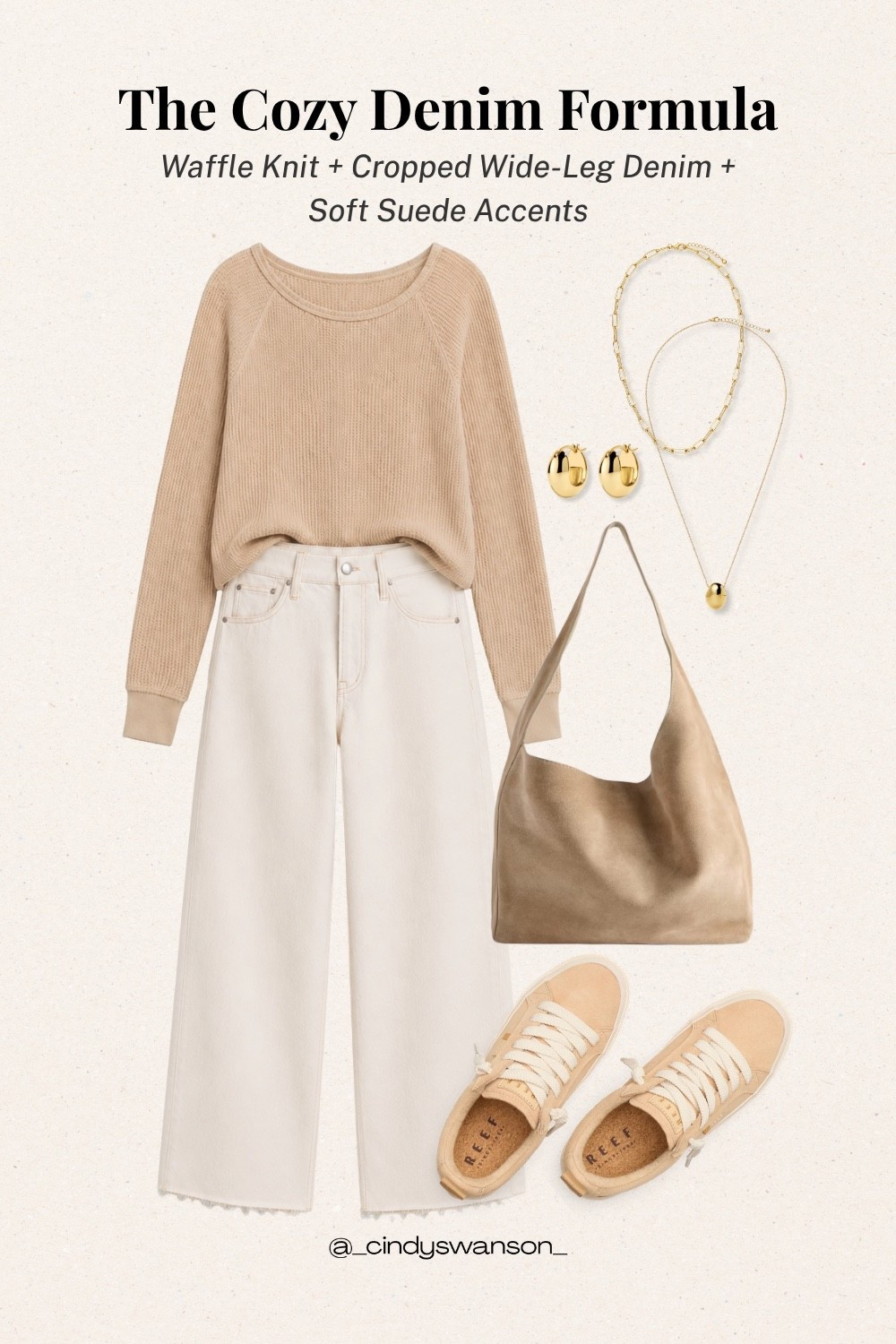 A cozy knit and cropped wide-leg denim is one of those easy outfit formulas I come back to again and again. I love the soft neutral palette here—comfortable enough for everyday wear, but polished with suede accessories, simple gold jewelry, and relaxed sneakers.

💡 LTK MADE EASY
❤️ Heart = Support my posts!
🔖 Save = Get sale & restock alerts
📋 Lists = Keep favorites organized
📲 Share = Send lists and products to a friend. Hello, Christmas List!
💬 Comment = Ask me anything about what I’m wearing.:-)

#LTKootd #LTKSeasonal #LTKOver40