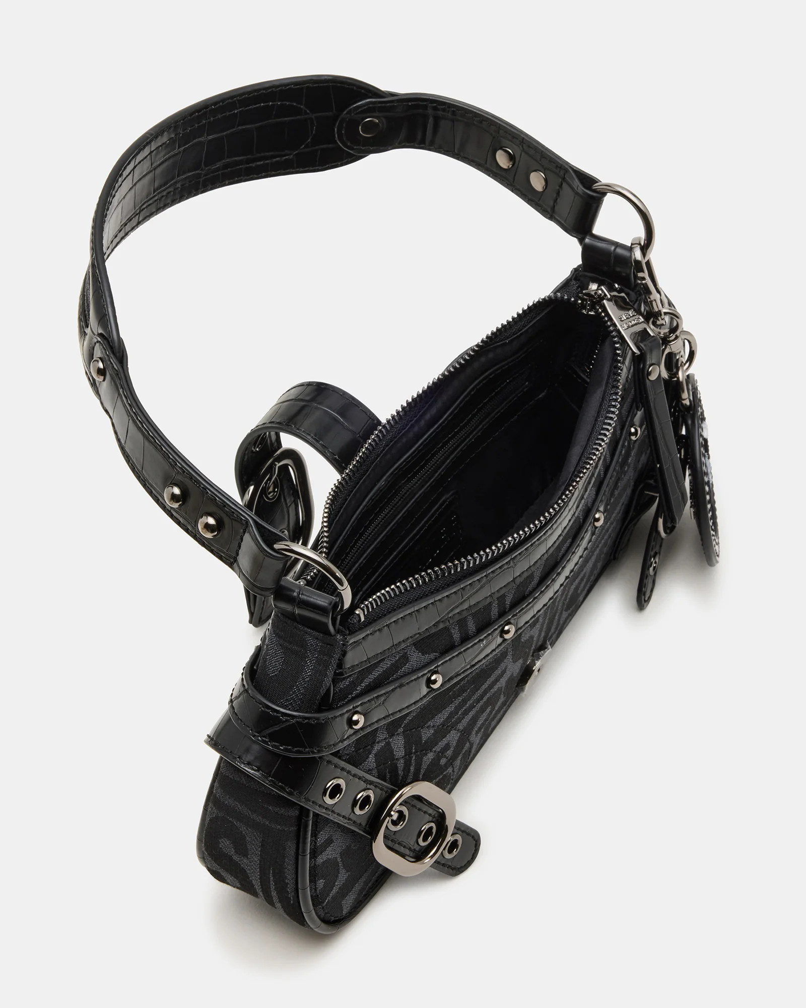 MOTORR Bag Black Multi Y2K Logo Vintage Buckle Shoulder Handbag | Steve Madden (US)