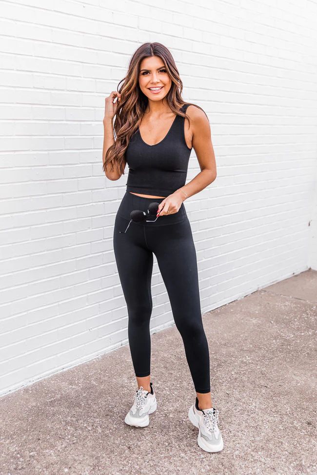 Raise The Standard Black Active Leggings | Pink Lily