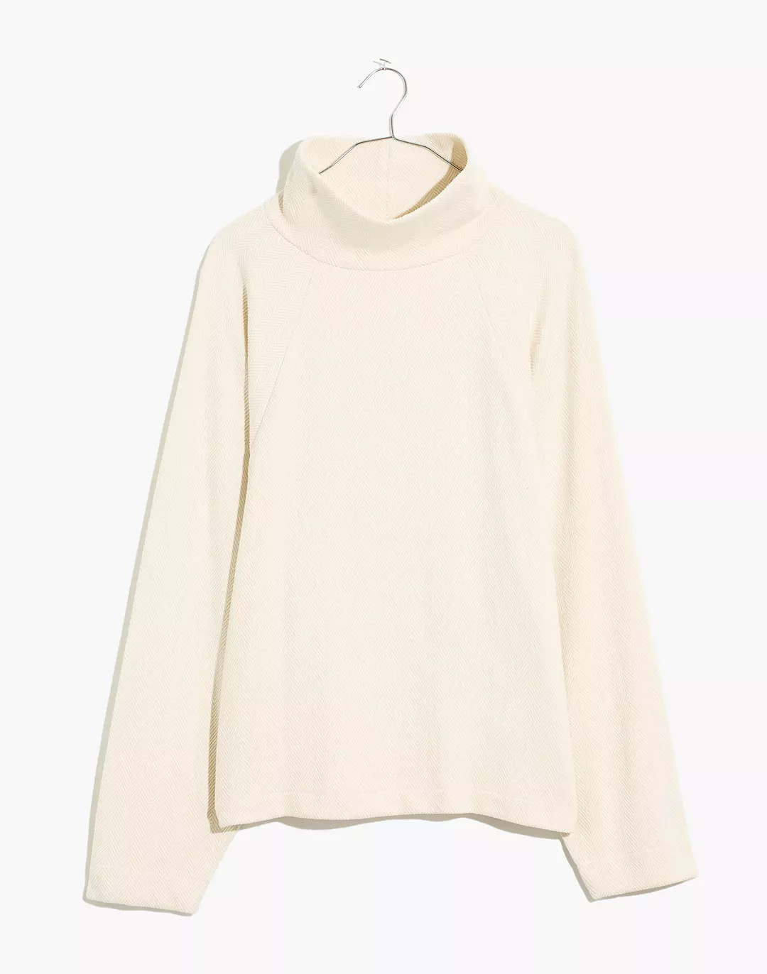 Brushed Herringbone Jacquard Turtleneck Top | Madewell