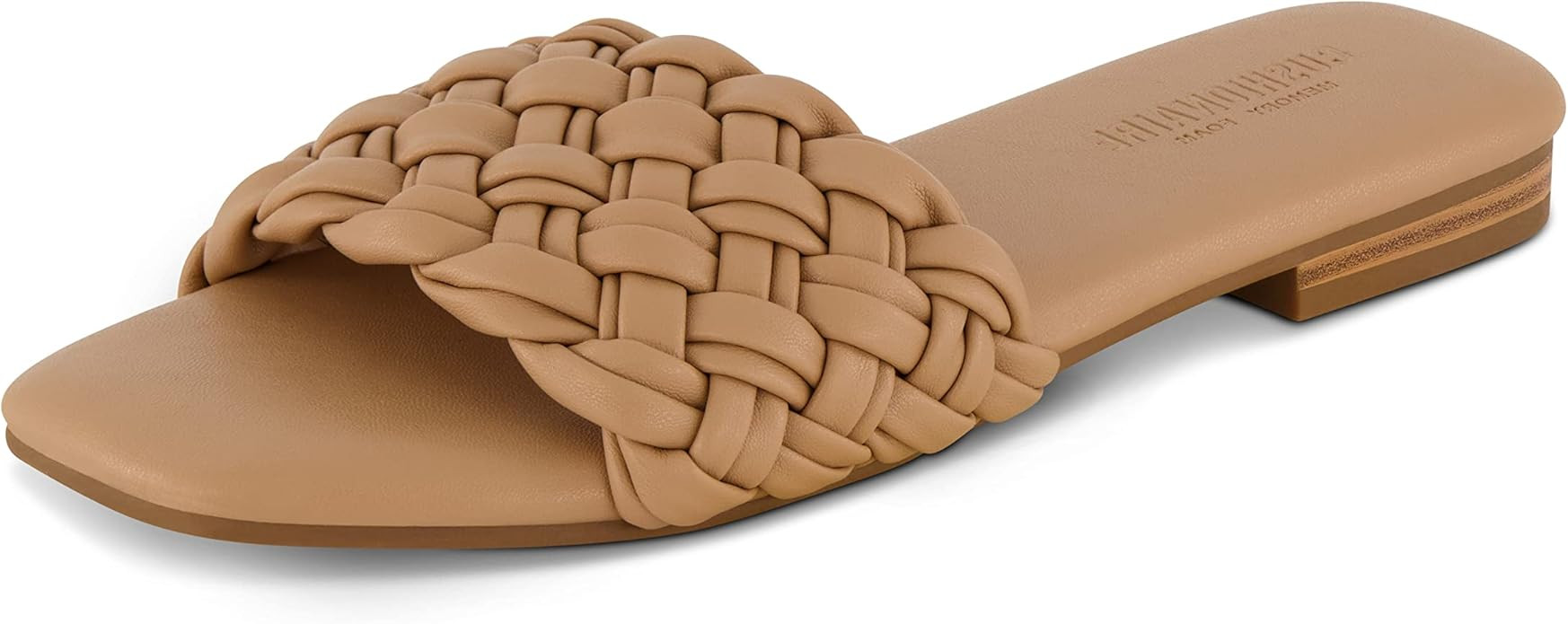 CUSHIONAIRE Women's Fez woven slide sandal +Memory Foam, Wide Widths Available | Amazon (US)