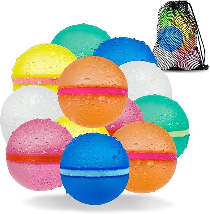 Reusable Water Balloons Refillable for Kids Quick Fill Water Balloons Magnetic Self Sealing Water... | Amazon (US)