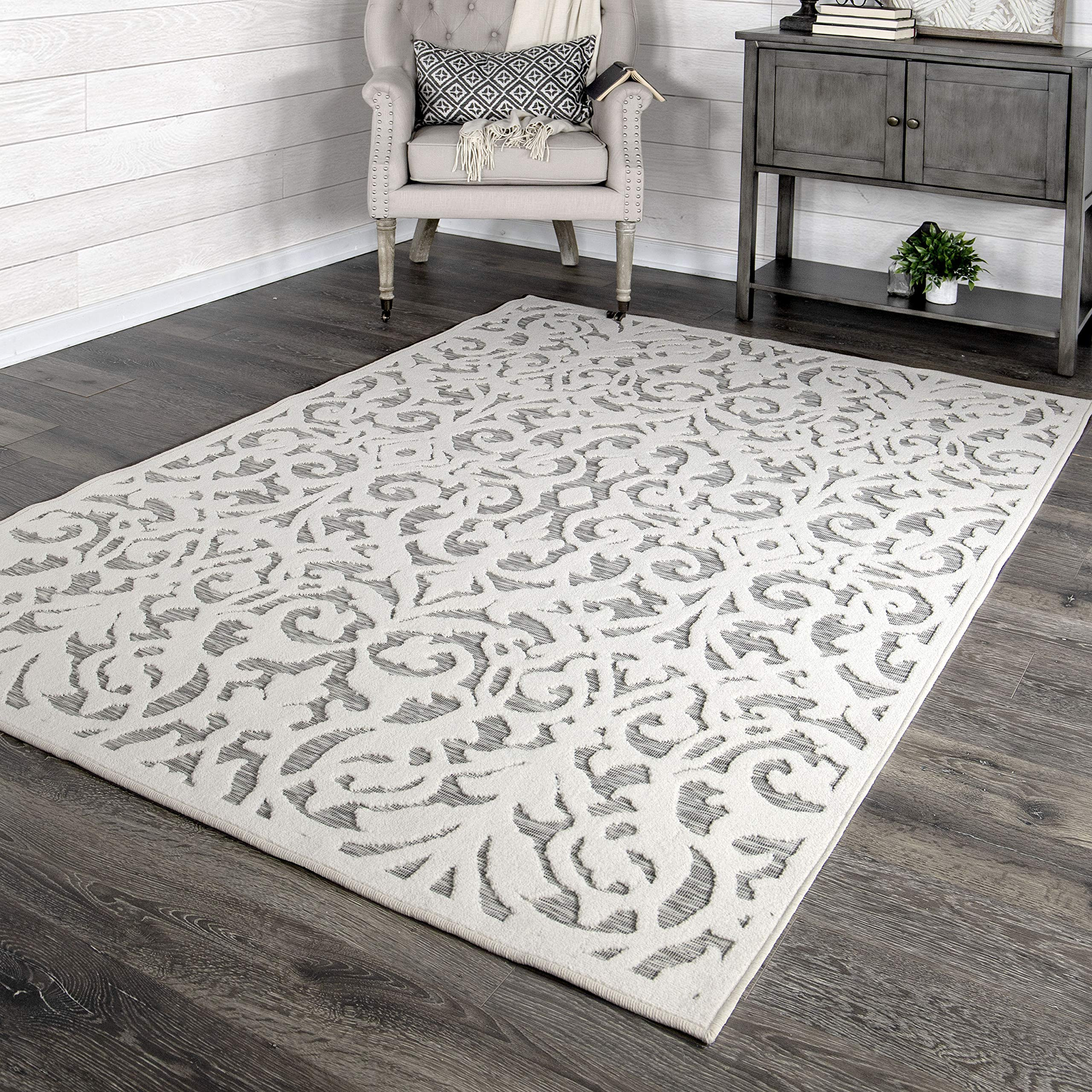 My Texas House by Orian Indoor/Outdoor Lady Bird Area Rug, 7'9" x 10'10", Natural/Grey | Amazon (US)