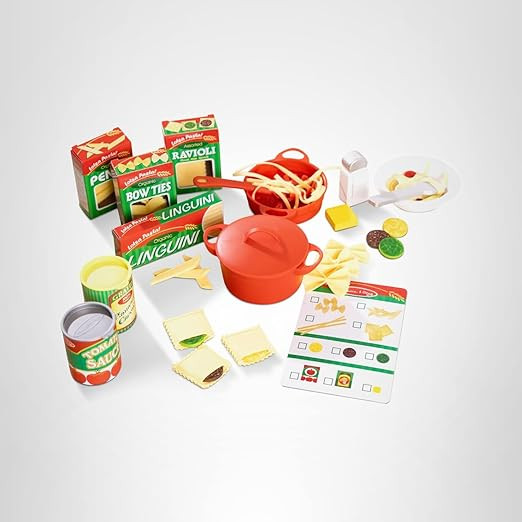 Melissa & Doug Prepare & Serve Pasta Set with Toy Food & Kids Play Kitchen Accessories, Montessor... | Amazon (US)