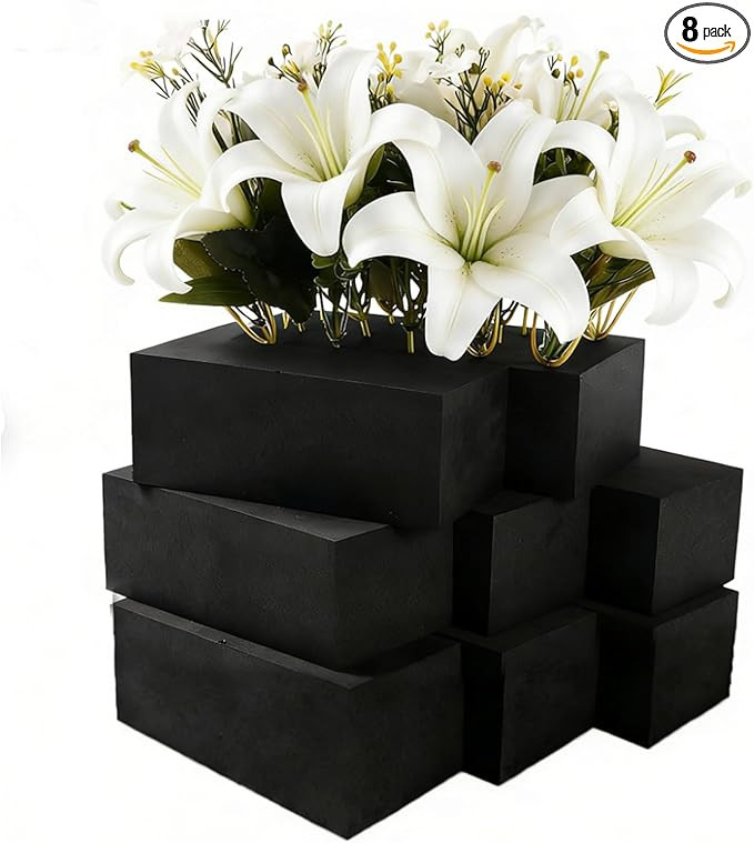 8 Piece Reusable Floral Foam Blocks, 6 x 3 x 2.5 Inch, Water Resistant, for Artificial Flower Arr... | Amazon (US)