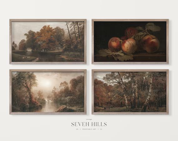 Autumn Frame TV Set Samsung Fall Vintage Landscape Art - Etsy | Etsy (US)