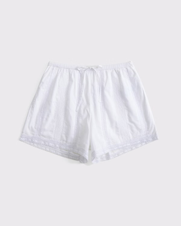 Cotton Lace-Trim Pull-On Short | Abercrombie & Fitch (UK)