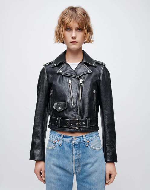 Leather Moto Jacket - Vintage Black | RE/DONE