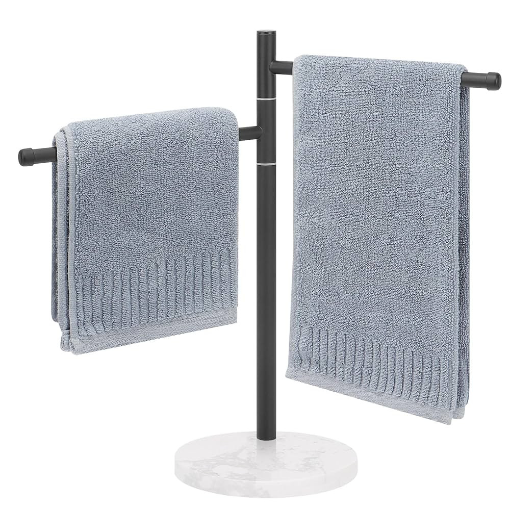 Standing Hand Towel Holder, Hand Towel Stand with Marble Base, 304 Stainless Steel Towel Rack wit... | Amazon (US)
