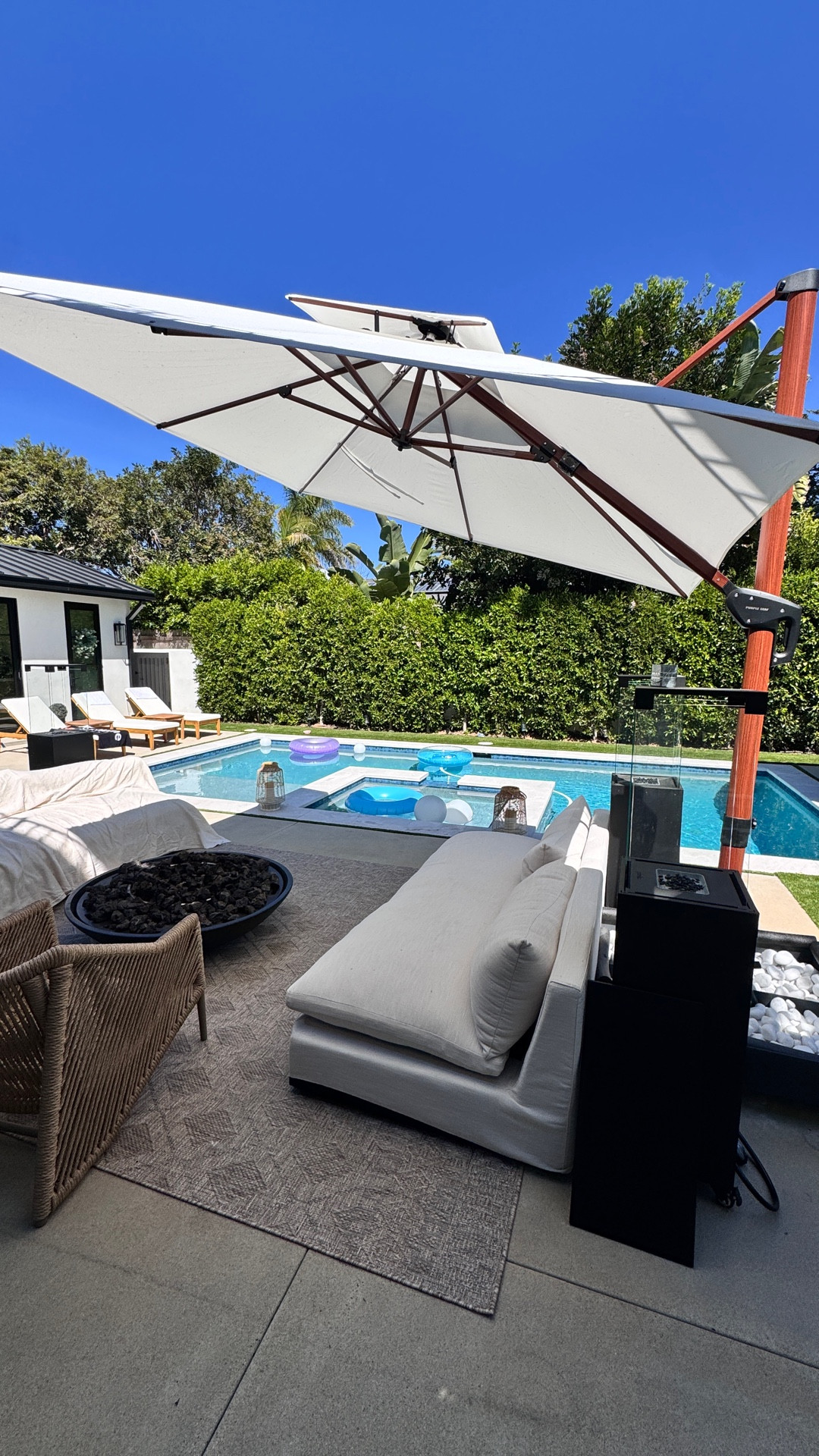 Some of you asked for links for my outdoor furniture and umbrella so posting here! ￼

Also linking the linen tablecloth I used to cover that looks really nice when properly tucked in ￼

#LTKSeasonal #LTKHome