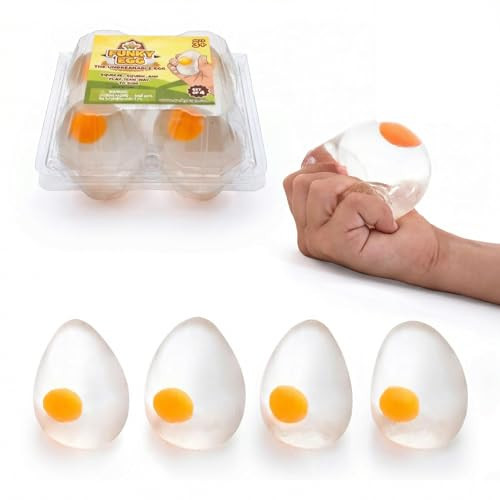 IPIDIPI TOYS Super Solid Egg – Easter Basket Stuffers, Easter Egg Hunting for Kids - Clear Egg Yolk Fun Squeeze, Yolk Balls for Kids - Stocking Stuffers, Birthday Party Favors – Pack of 4 | Amazon (US)